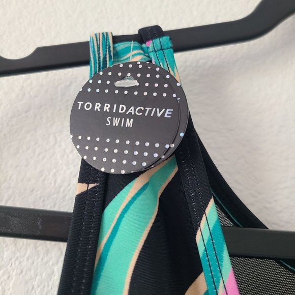 Torrid Active Wireless Mesh High Neck One Piece Swimsuit Plus Size 4X Le… - Picture 5 of 11